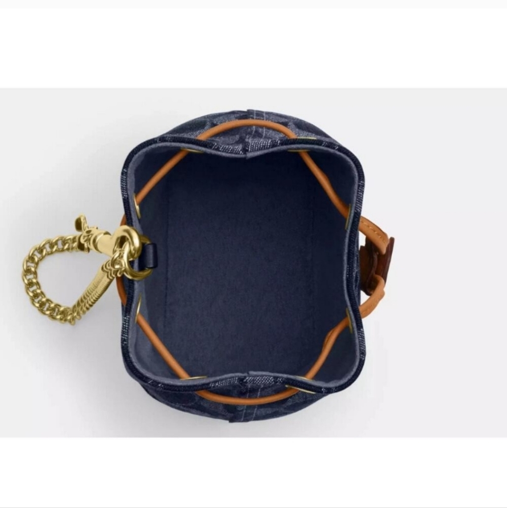 Coach Denim Drawstring Wristlet - Picture 4 of 7